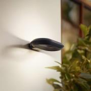 Lucande LED-ulkoseinävalaisin LOOP, musta, IP44, metalli