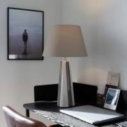 PR Home pöytälamppu Leya, ruskea/valkoinen, korkeus 54 cm metalli/kang...