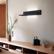 Hyllyn seinävalaisin, musta, teräs, 60 cm pitkä, 2 x LED-valo