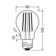 OSRAM LED-lamppu E27 3.8W hehkulanka 2,700K 806lm 2-pack 2-pack