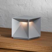 LED-akku-pöytävalaisin Nutalis, sumunharmaa, IP54, himmennettävä