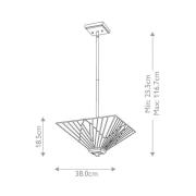 Alderley kattovalaisin, korkeussäädettävä, Tiffany-tyyliin