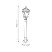 Tournai polkuvalaisin, korkeus 110 cm, alumiinia, lasia