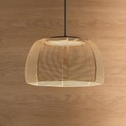 Bover LED-riippuvalaisin Tanit, Ø 43 cm, musta/beige, kangasta