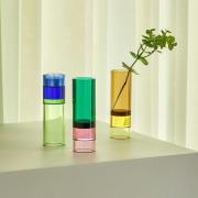 HÜBSCH Astro teevalaisinkannatin, vihreä/vaaleanpunainen, kristallilas...