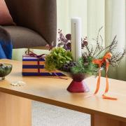 HÜBSCH Suuri makea lasikulho, sininen/punainen, lasia, Ø 25 cm