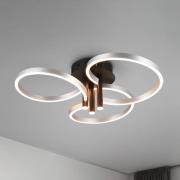 LED-kattovalaisin Caruso, alumiini/musta, Ø 66 cm, metalli CCT himmeä