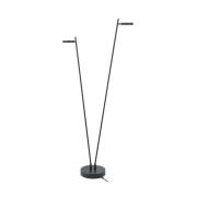 Ladattava LED-lattiavalaisin Round Move, 2-valo musta 142 cm CCT himme...