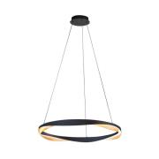 LED-ripustusvalaisin Ascoli, Ø 85 cm, musta/kulta, metalli, himmeä