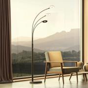 LED-lattiavalaisin Dent, musta, 185 cm, metalli, CCT, 3-valo.