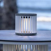 Les Jardins LED-aurinkopöytävalaisin Halo, valkoinen, alumiini/graniit...