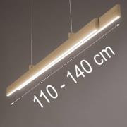 LED-riippuvalaisin Vayana, pituus 114 cm, hiekanvärinen, metalli, CCT