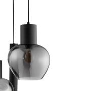 Riippuvalo Ligari, musta/savuharmaa, Ø 68 cm, metalli/lasi