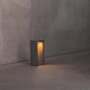 LED-pollarivalaisin Grot, 3000K, harmaa, betoni, IP55, korkeus 40 cm
