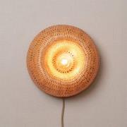 GOOD & MOJO seinälamppu Barbados, luonnonvärinen Ø 35 cm bambu pistoke