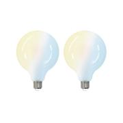 LUUMR Smart LED-lamppu 2kpl E27 G125 7W CCT matta Tuya