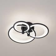 Lindby LED-kattovalaisin Sorma, musta, CCT, himmennettävä