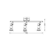 OSRAM kattospottivalaisin, musta, 3-lamppuinen, metalli, GU10-LED 927,