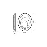 OSRAM LED-kattovalaisin ORBIS SPIRAL OVAL, Ø 49 cm valkoinen 37 W