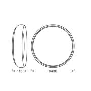 OSRAM LED-kattovalaisin ORBIS LIVIA, Ø 43 cm, harmaa, metalli, himmenn...