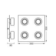 OSRAM LED-kattovalaisin ORBIS FLAME, kromi, 4-lamppuinen, CCT IP44