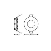 OSRAM LED-kattouppovalaisin SLIM, Ø 9 cm, 4 000 K, valkoinen