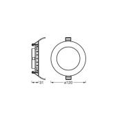 OSRAM LED-kattouppovalaisin SLIM, Ø 12 cm, 3 000 K, valkoinen