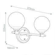 Seinävalaisin Benno 2 musta-pronssi, valkoinen IP44 teräs lasi G9