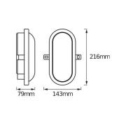 OSRAM LED-ulkoseinälamppu BULKHEAD, valkoinen 11 W muovi IP54