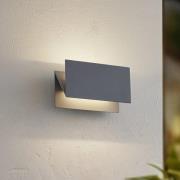 Lucande LED-ulkoseinävalaisin Meja, harmaa, alumiinia, 27cm, IP54