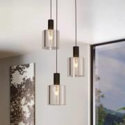 Riippuvalaisin Gorosiba, musta, Ø 41 cm, teräs/lasi, 3-valo.