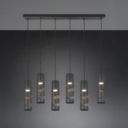 Stream riipusvalaisin, musta Pituus 100 cm 6-valoinen metallinen GU10-...