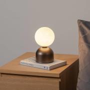 Pöytävalaisin Miki, ruskea, korkeus 21 cm, metalli/lasi, G9