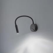 Seinälamppu Lagos, 45 cm, musta, lukulamppu, säädettävä, G9