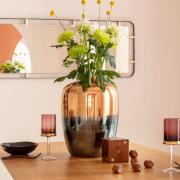 KARE koristeellinen maljakko Lizy Shine Multi, korkeus 41 cm, käsinteh...