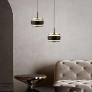 PURE LED-riippuvalaisin Falling Rings, musta, Ø 13 cm, CCT