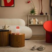 LED-akku-pöytälamppu Brilo unplugged Riffle, 20 cm, oranssi