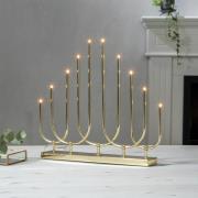 Kynttelikkö Novum, 10-lamppuinen, messinkivärinen, metalli, E5