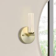 Kylpyhuoneen LED-seinälamppu Aberdeen, korkeus 24 cm, messinkivärinen ...