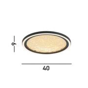 LED-kattovalaisin Luna, Ø 40 cm, musta/kulta, metalli