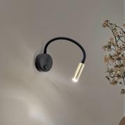 Seinävalaisin Lagos, musta/kulta, 45 cm, lukulamppu, G9