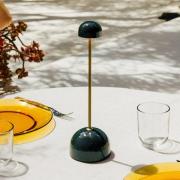 MARSET LED-akkukäyttöinen pöytälamppu Sips, vihreä/kultainen, 31 cm, t...