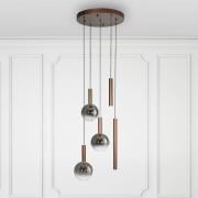 Paul Neuhaus LED-riippuvalaisin Bowl, Ø 54 cm, ruskea/harmaa