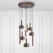 Paul Neuhaus LED-riippuvalaisin Bowl, Ø 63 cm, ruskea/harmaa