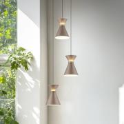 Helestra LED-riippuvalaisin LUK, 3-lamppuinen, ruskea, himmennettävä