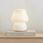 Lindby Andriana pöytävalaisin, valkoinen, lasi, Ø 15 cm