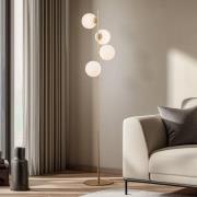 Lucande Isandro lattiavalaisin, opaali/kulta, 4-lamppuinen, lasi/metal...