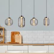 Fluoro LED-riippuvalaisin, savunharmaa, pituus 120 cm, 4-lamppuinen.