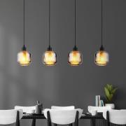 Riippuvalo Xia, pituus 89 cm, savunharmaa, 4-lamppuinen, lasi