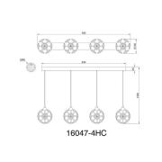 Virina LED-riippuvalaisin, pituus 93 cm, läpinäkyvä, kristallia
